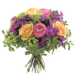 Pastel - Un bouquet coloré teinté de violet.