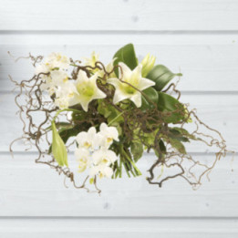 Mila - Bouquet de fleurs d'orchidées, et de lys.