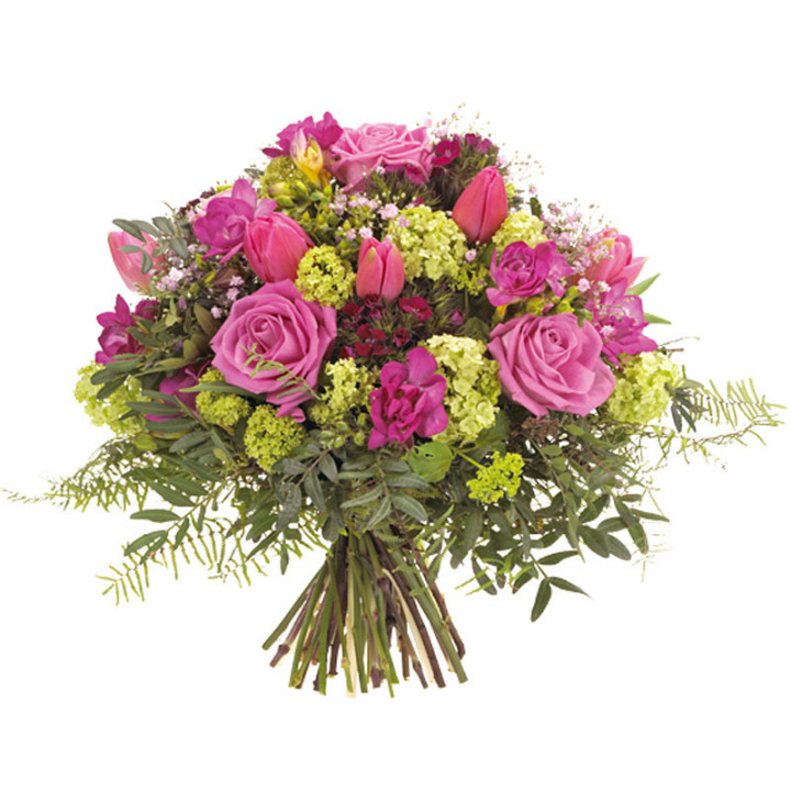 Gourmandise fleurie - Un bouquet rond champêtre et coloré qui nous rappelle les bouquets d’antan.