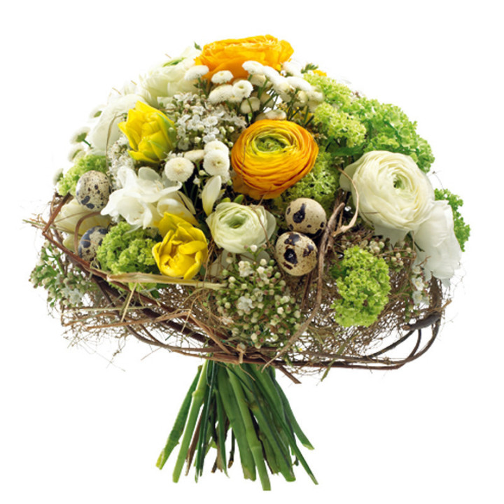 Le Printanier - Un bouquet bucolique, printanier, jaune orangé.