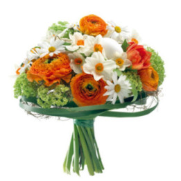 Etincelant - Un bouquet rond, dans les tons orangés.