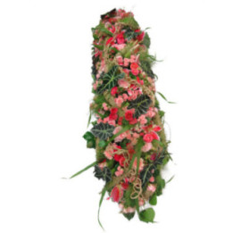 Jersey - Dessus de cercueil rose, beige et framboise.