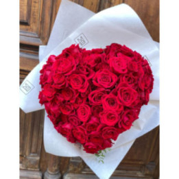 L'Amour en Roses - Un bouquet cœur.