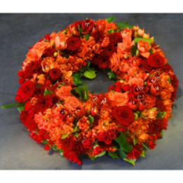 Bradford - Une couronne de deuil rouge.